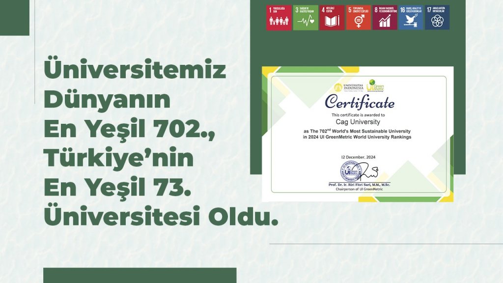 Üniversitemizin UI GreenMetric Dünya Üniversiteler Derecelendirmesinde Üstün Başarısı