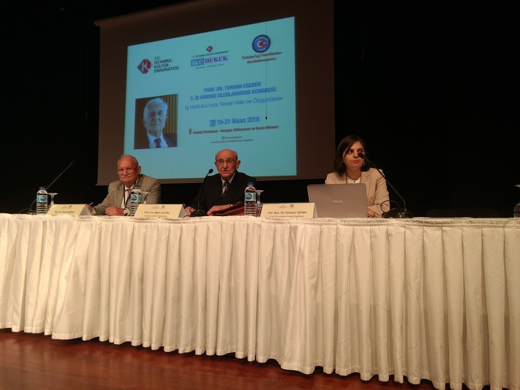 Prof. Dr. Faruk Andaç, "Prof. Dr. Turhan Esener 3. İş Hukuku Uluslararası Kongresi"ne İşçinin Bireysel Sendikal Özgürlüğünün Alternatifleri başlıklı tebliği ile katılmıştır. 