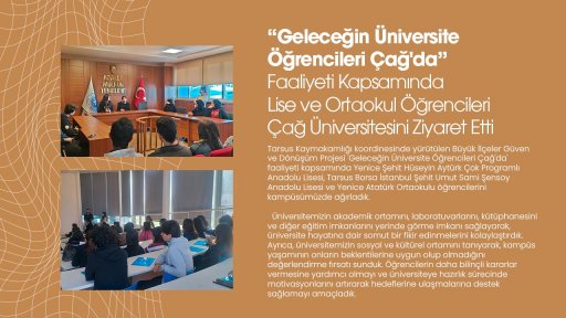 Geleceğin Üniversite Öğrencileri Çağ'da” Faaliyeti Kapsamında Lise ve Ortaokul Öğrencileri Çağ Üniversitesini Ziyaret Etti